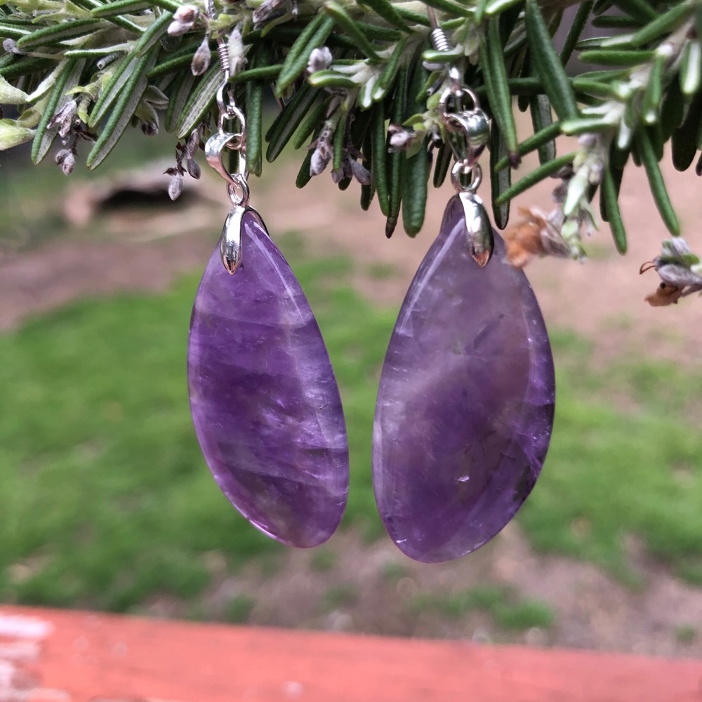 Handcrafted Amethyst and Silver earrings